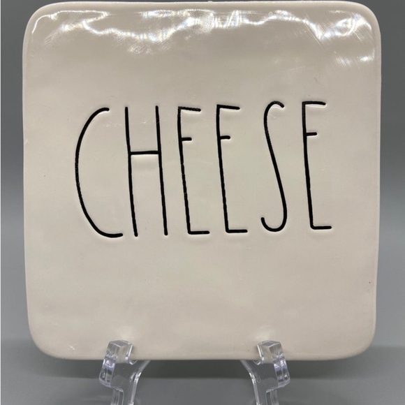 Rae Dunn CHEESE Plate Board Trivet 6x6 - Picture 5 of 5